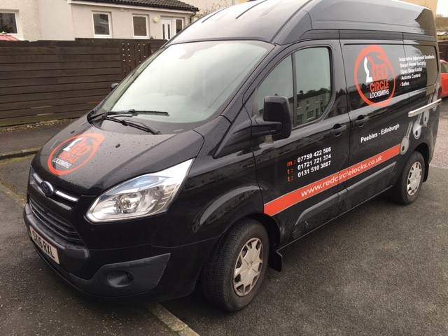 Red Circle Locksmiths in the Borders van